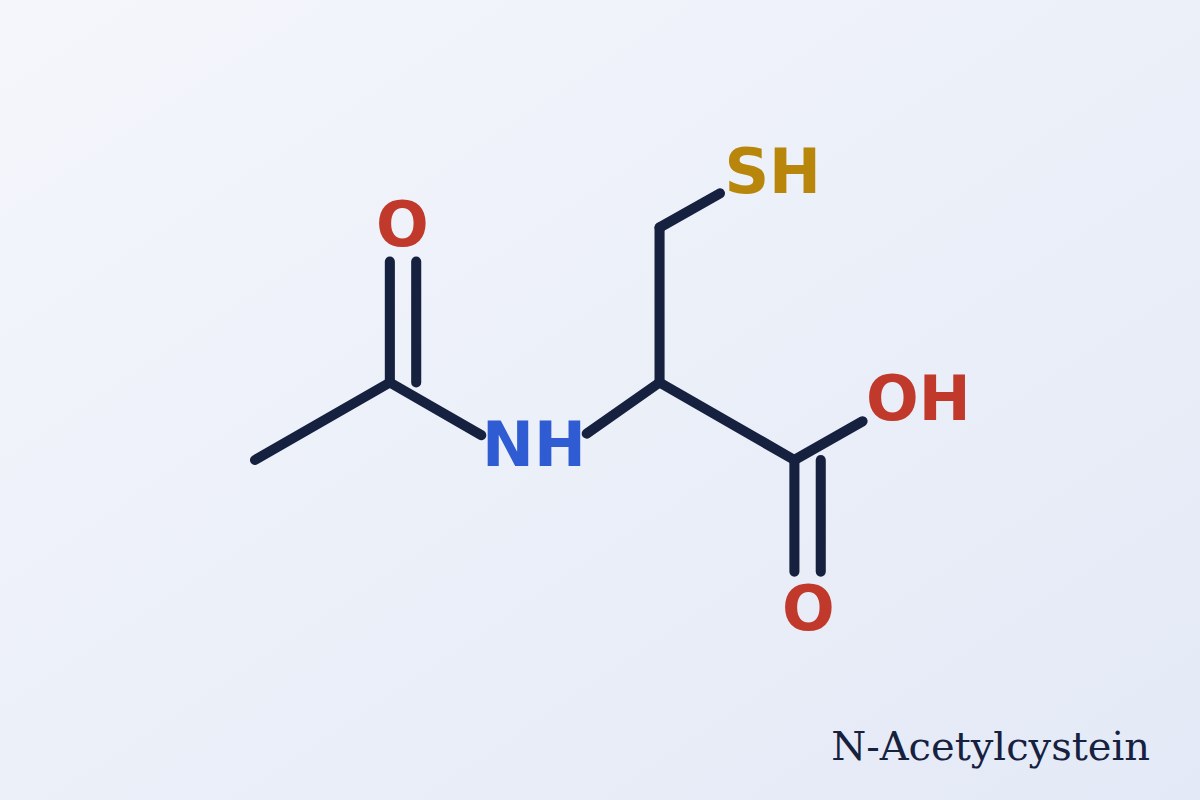 Fórmula estructural de la N-acetilcisteína