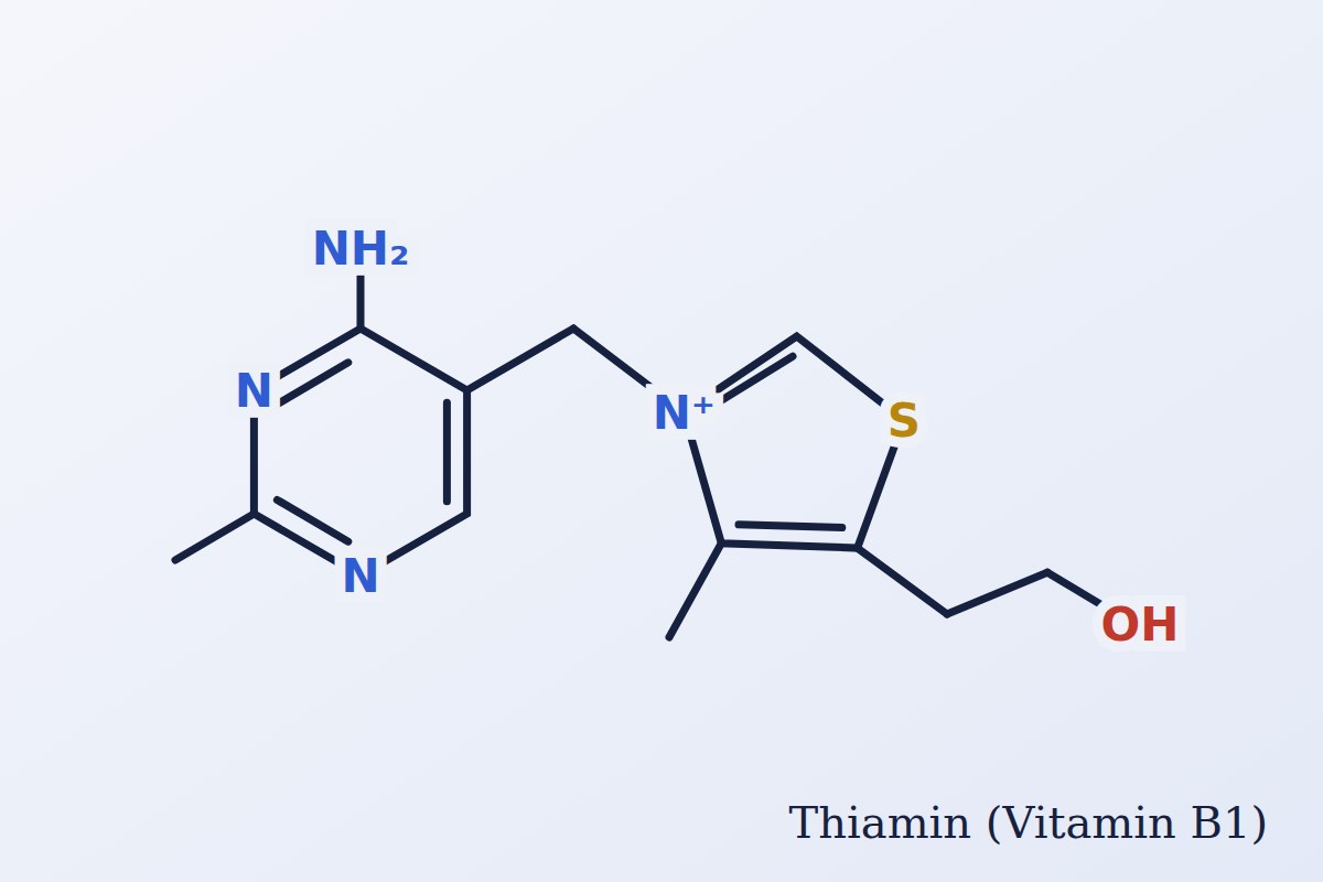 Strukturformel von Thiamin (Vitamin B1)